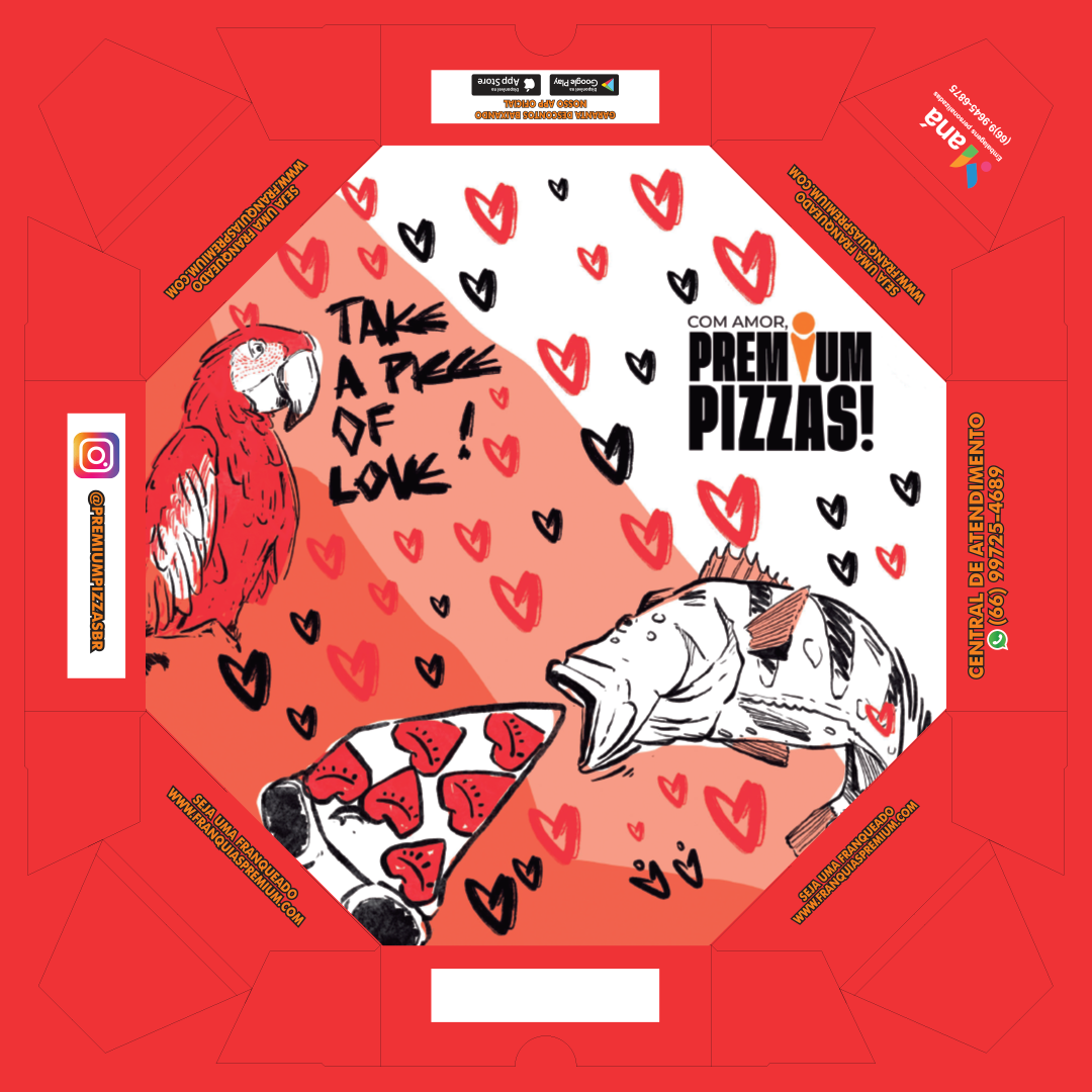 Layout de embalagem personalizada — Premium Pizzas