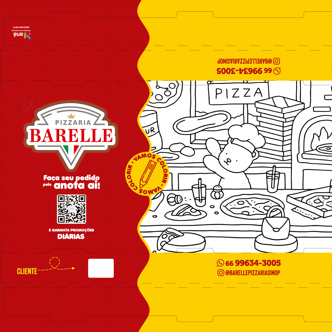 Layout de embalagem personalizada — Pizzaria Barelle